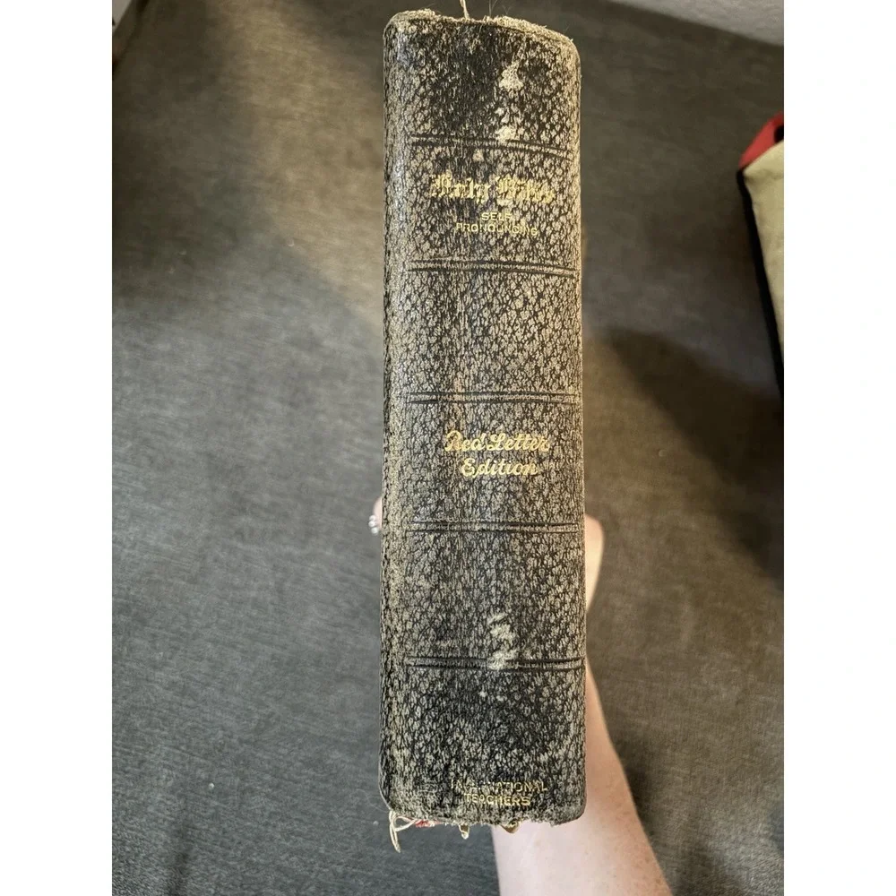 Antique Holy Bible Red Letter International Bible Press Epherma Junk Journal